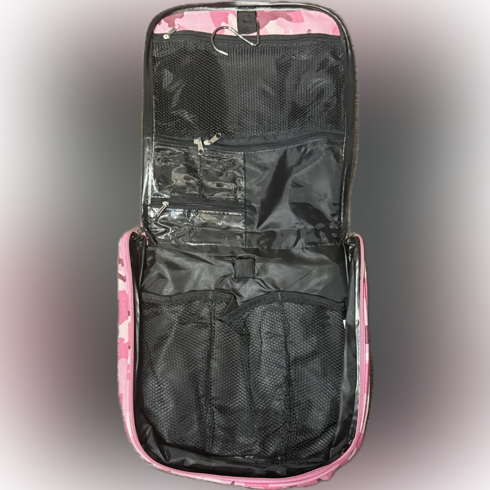 Pink Camouflage Hanging Toiletry Bag - Brand New
